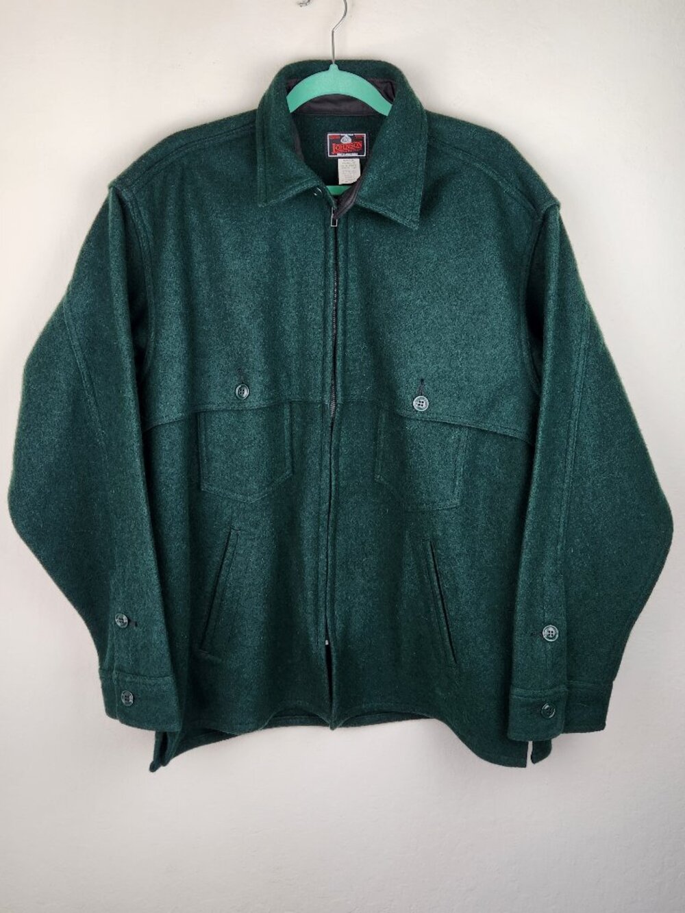 Johnson Woolen Mills Double Cape Jac Shirt Jacket in Spruce Green XL